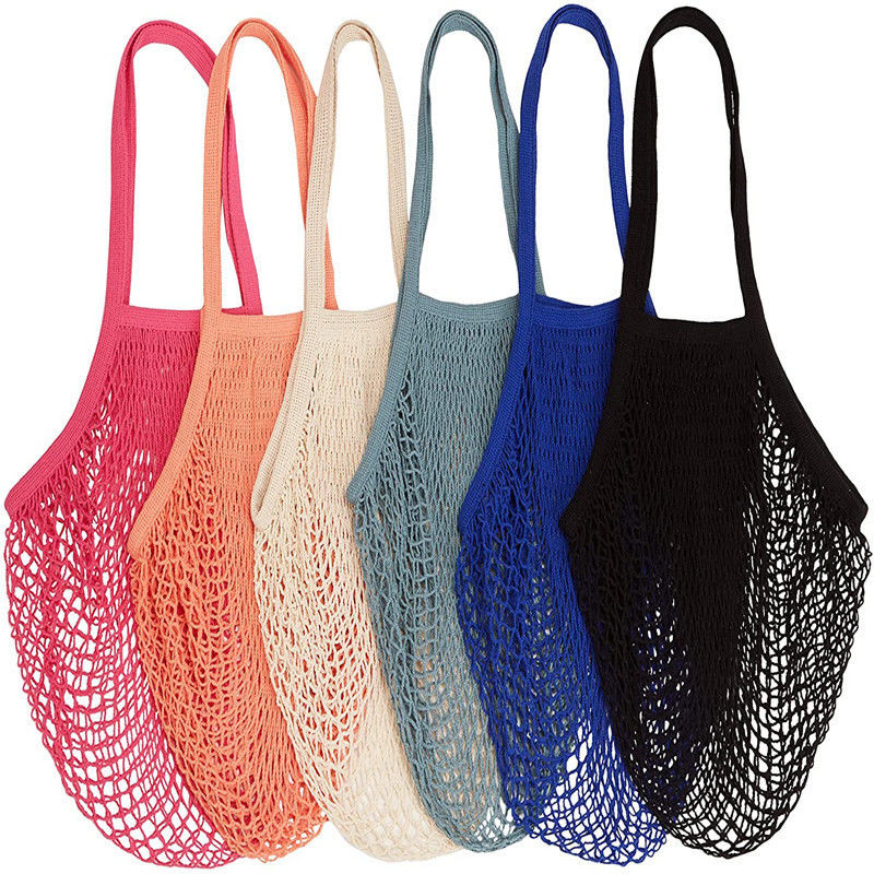 Reusable Cotton Mesh Tote Bag for Fruits and Vegetables String Net Grocery Produce Bag