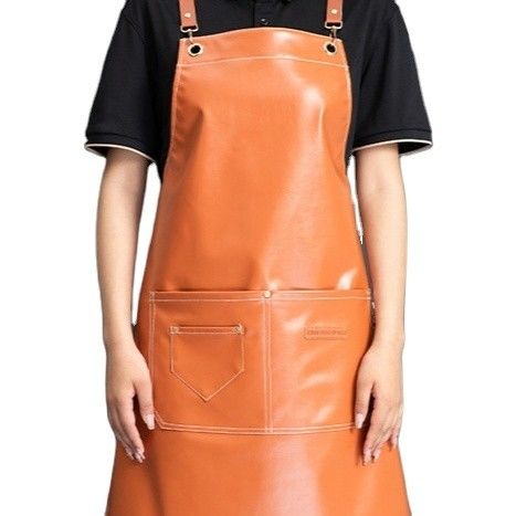 Custom Logo Leather Waterproof Chef Aprons for Cafe Restaurants Work Kitchen Item Type