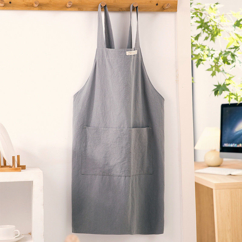 Customized Cotton Canvas Aprons With Pocket for Home Restaurant Bar Cafe Uniform