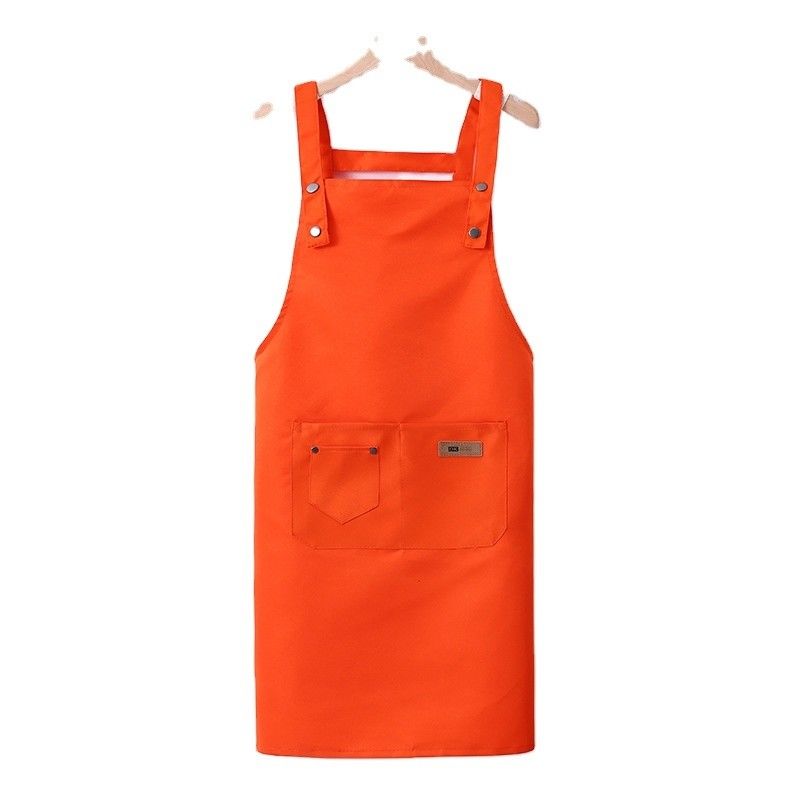 Silk Screen Printed Custom Logo Adjustable Bib Canvas Chef Apron for Women Cooking