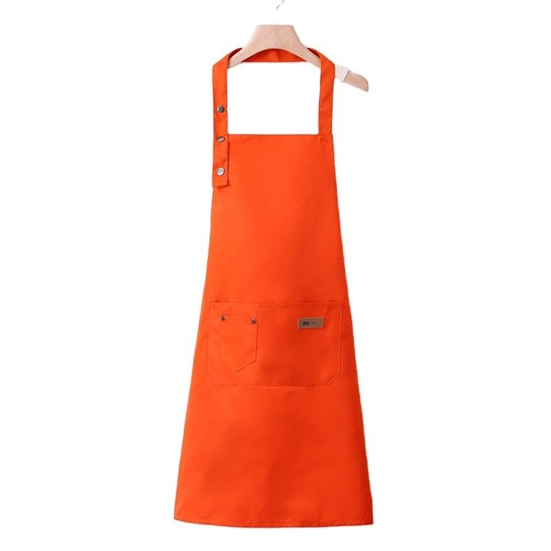 Gender-Neutral Canvas Cotton Apron with Custom LOGO Waterproof Kitchen Bib Work Apron