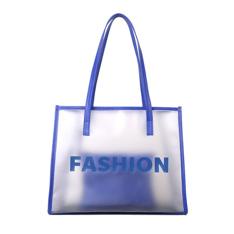 Logo Customized Logo Fashion PVC Tote Shopping Bag for Transparent Product Packaging
