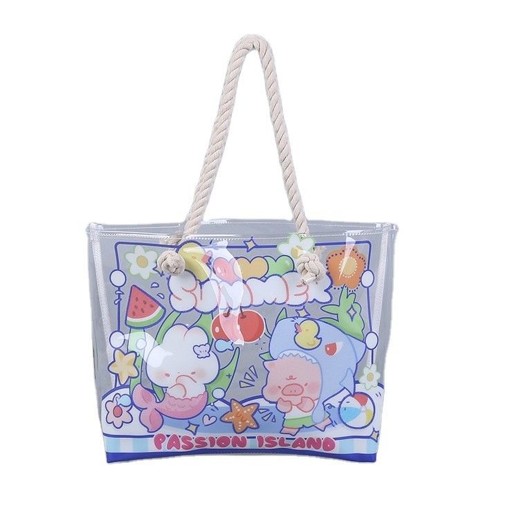 All Seasons Waterproof Beach Tote Pool Bag for Women Ladies Large Gym Tote PVC Hand Bag