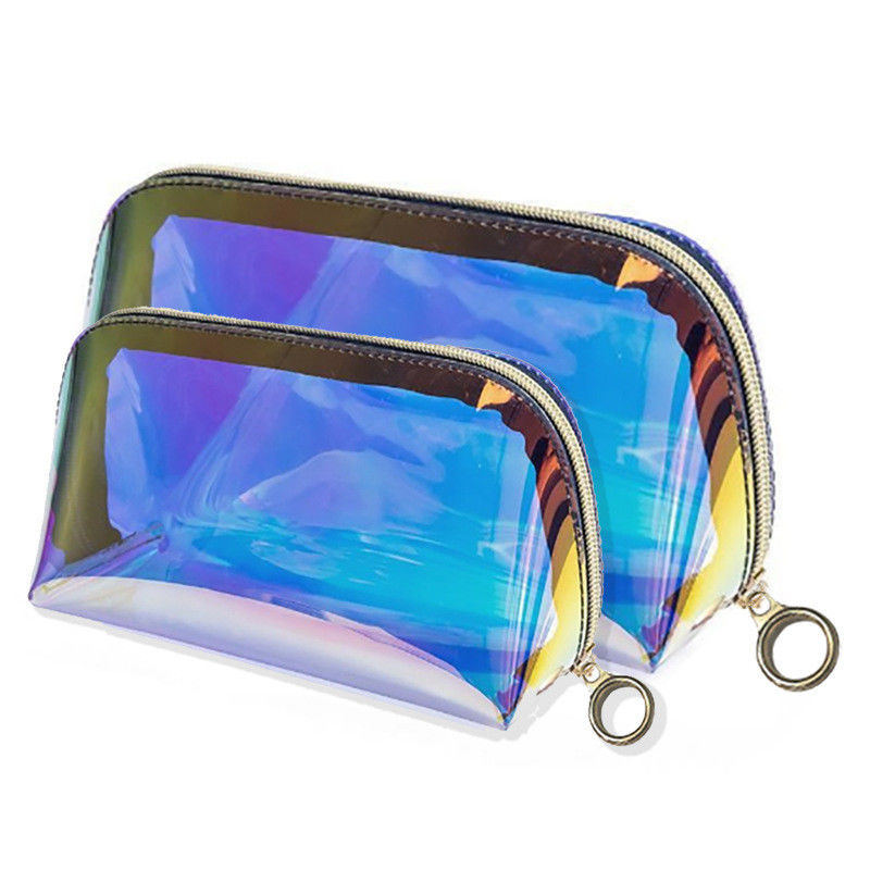 Custom Logo Printed Transparent Laser Pvc Waterproof Travel Toiletry Bag for Products