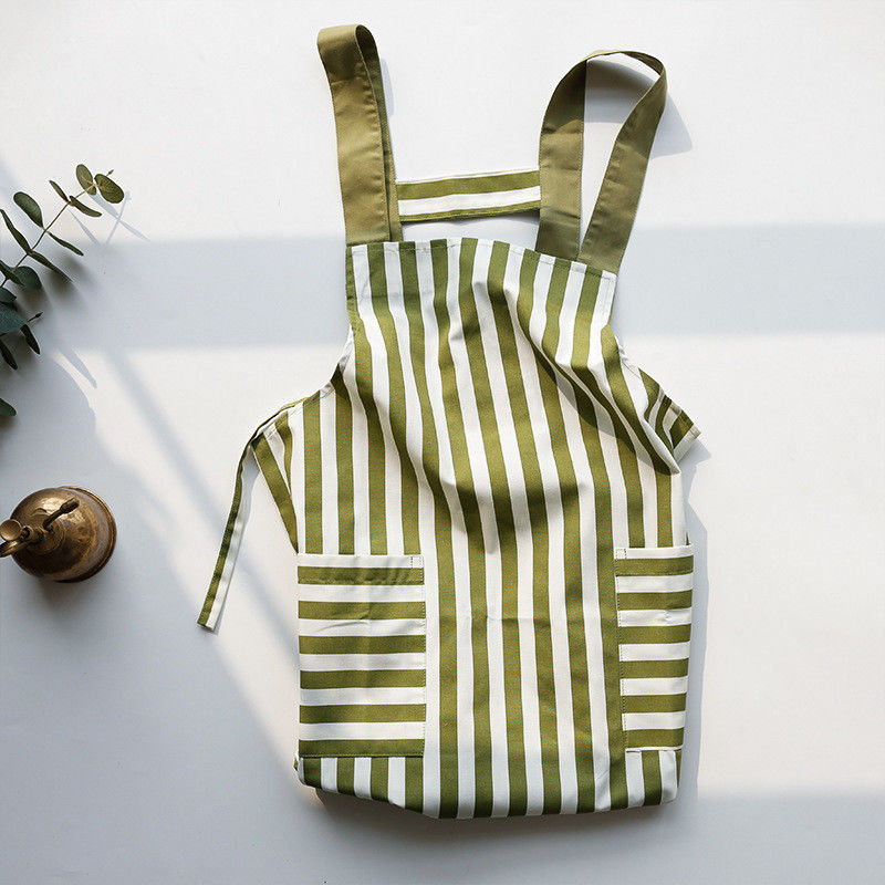 Custom Logo Printed Cotton Apron Professional Canvas Waiter Uniform Apron for Women