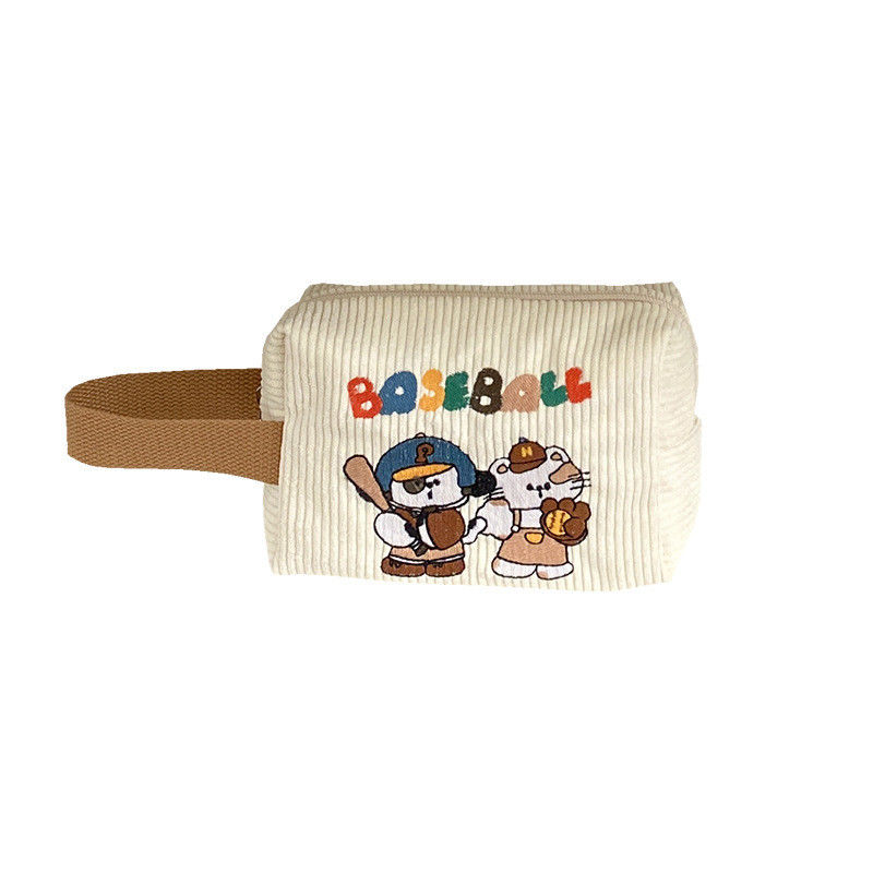 Mini Storage Bag with Custom Logo Original Cute Corduroy Illustration Handbag