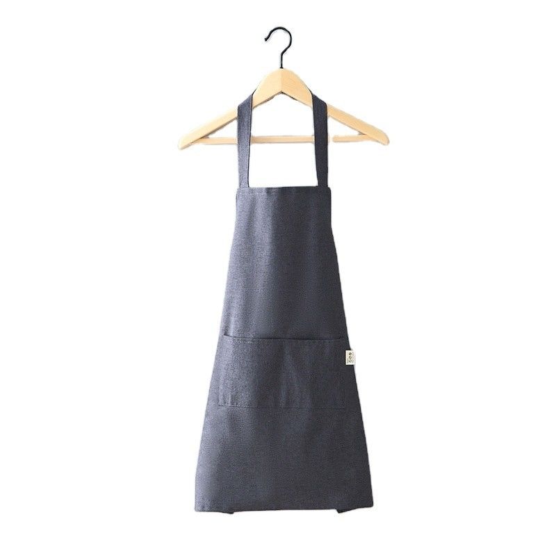 Newest Fashinable Apron for Cooking Food and Gardening in Pure Black Cotton Polyester