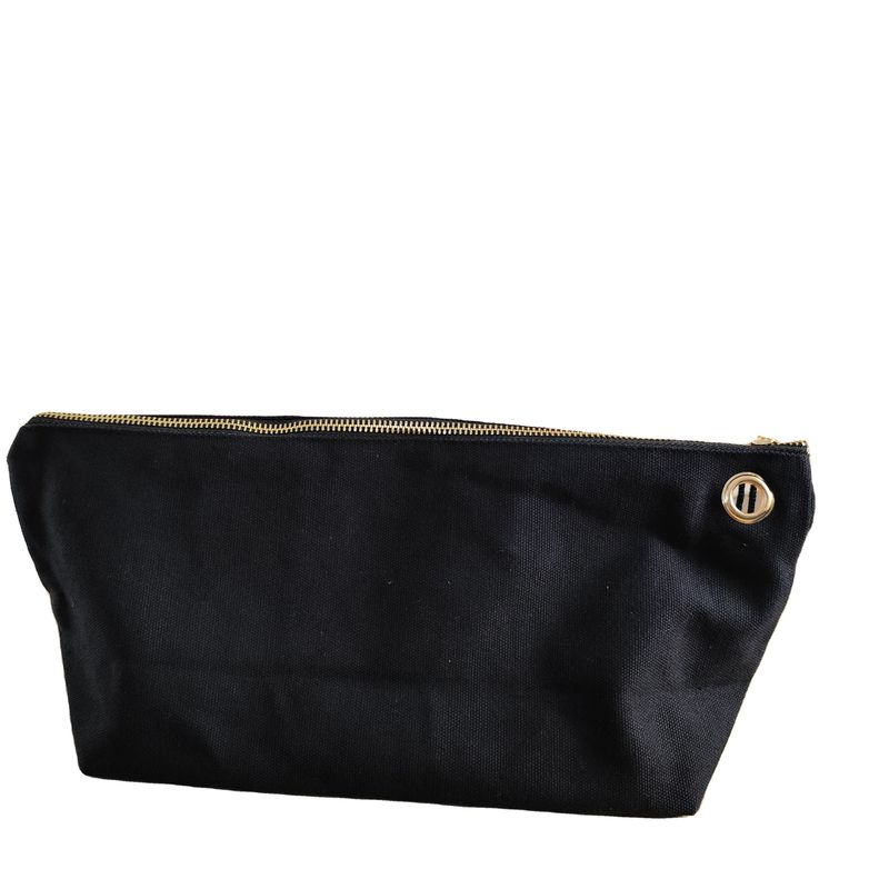 OEM/ODM Accepted Custom Logo Printed Canvas Zipper Makeup Bag for Pencil and Coin Storage