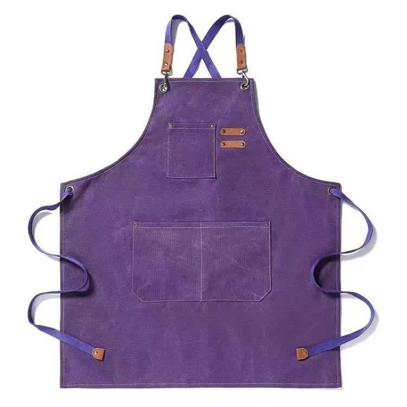 Daily Life Chef Work and Utility Apron Custom Logo Cotton Canvas Tool Apron with Pockets