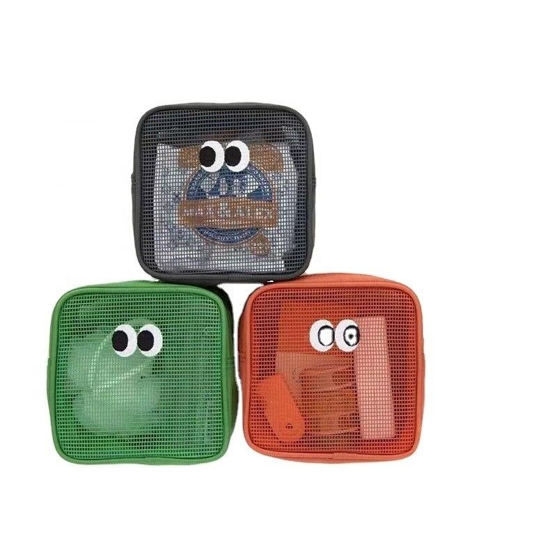 Convenient and Durable Recycled Polyester Mesh 3D Storage Bag for Travel Toiletries