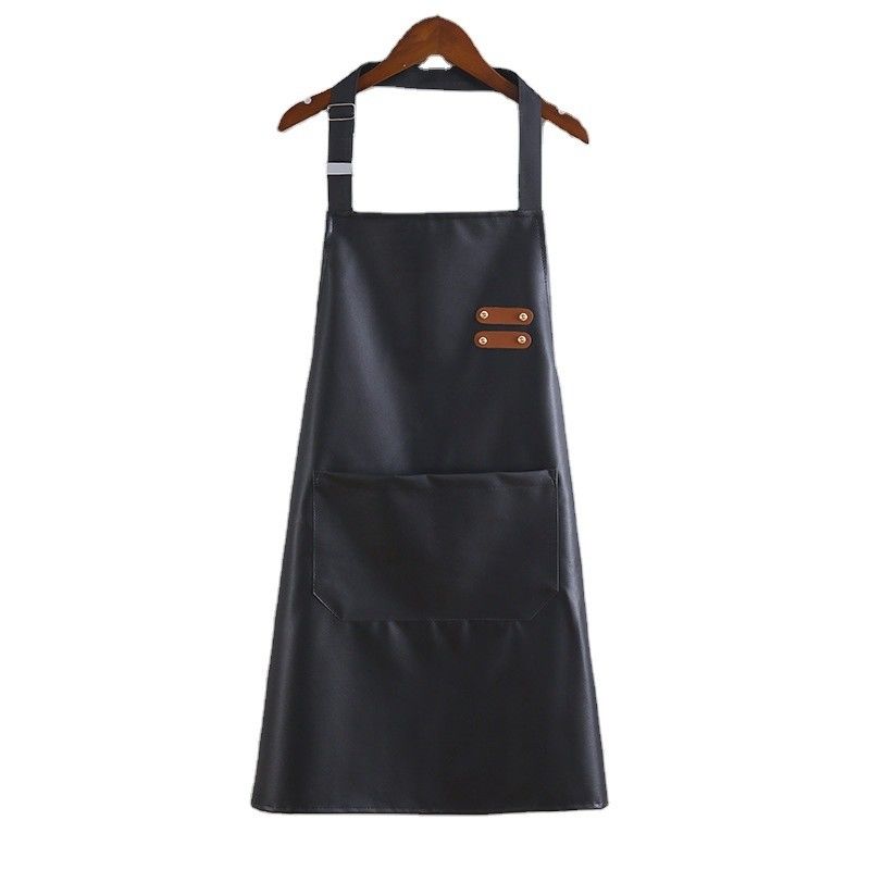 Custom Logo Waterproof Leather Long Bib Apron for Kitchen BBQ Bartenders Uniform Type