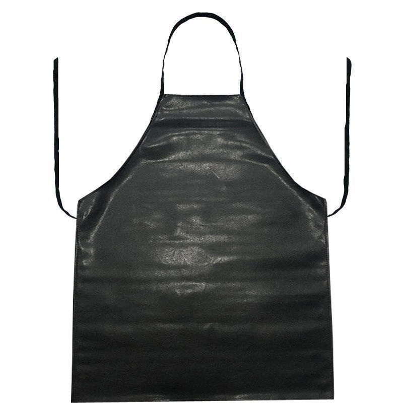 Custom Plain Long Bib PU Leather Cooking Kitchen Work Apron with Acceptable OEM/ODM