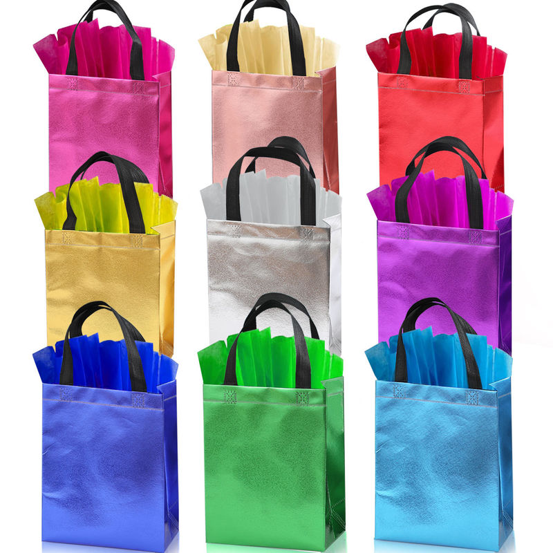 Customized Color Non-Woven Laminated Shopping Bag with Golden Color and Handle Length