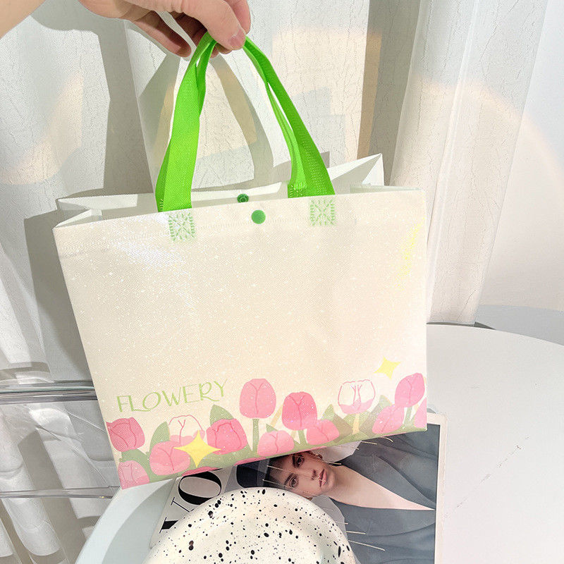 Non Woven Tote Bag with Curved Corners and Customized Color Eco Shopping Customized