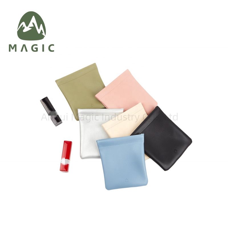 Custom Logo Print Small PU Leather Storage Bag with Letter Pattern and Customized Logo