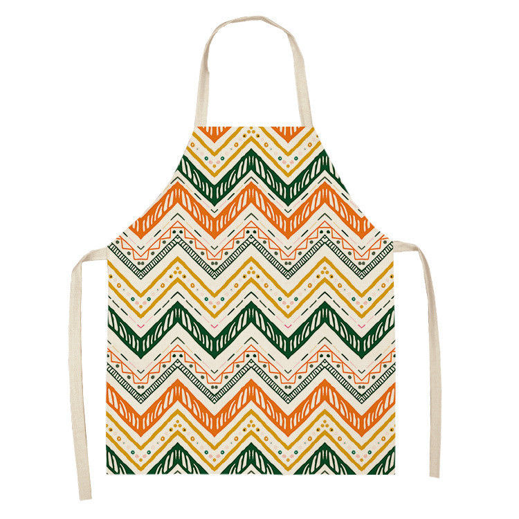 Restaurant Bar Custom Logo Printed Kids Cooking and Baking Cotton Linen Apron Uniform