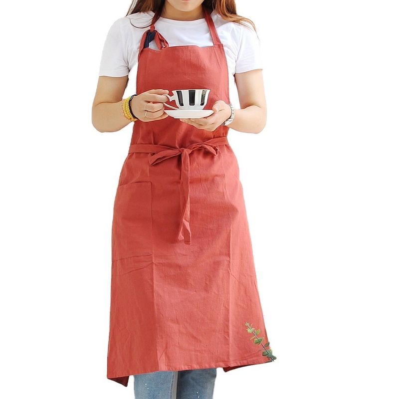 OEM/ODM Acceptable Custom Design Cotton Linen Apron for Kitchen Cooking Chef Housekeeping