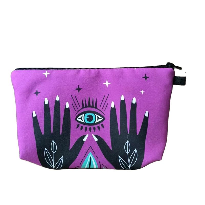 Shopping Promotion Beauty Polyester Zipper Travel Makeup Cosmetic Pouch Bag Medium Size