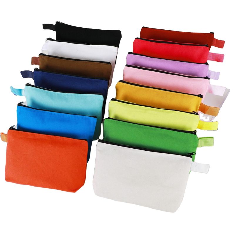Canvas Zipper Pencil Pouch for Custom Logo Printed Makeup Bag and Travel Essentials