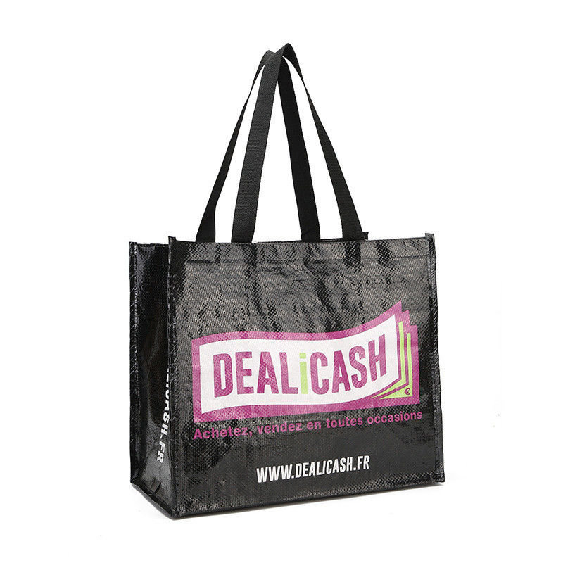 Custom Size Fashion Tote Bag with Multi Color Logo Printed Laminated PP Woven Material