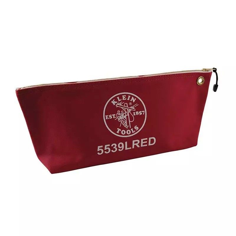 16 oz. Canvas Tool Multipurpose Pouch Tote Bag with Metal Zippers and RPET Material