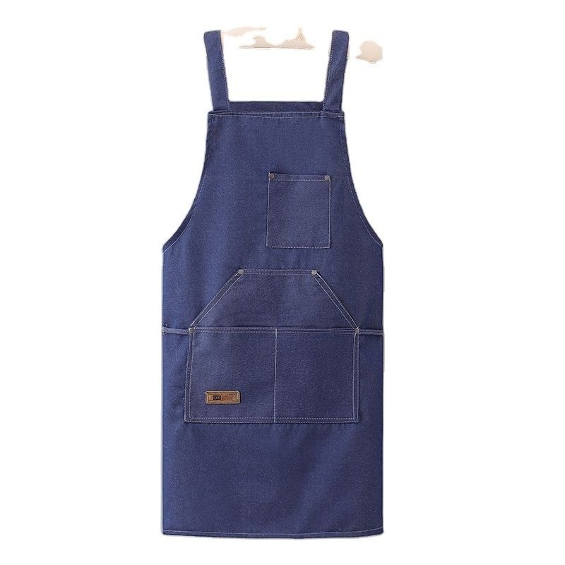 Custom Denim Hairdresser Garden Tools Apron with Pockets Support 7 Days Sample Order