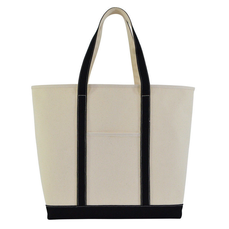 Multi-purpose Cotton Canvas Reusable Grocery Shopping Tote Bag with Open Closure