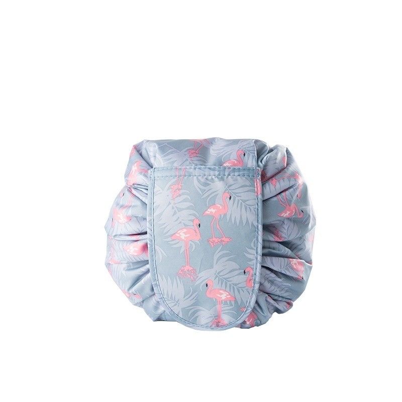 Convenient Customized Color Waterproof Foldable Drawstring Canvas Makeup Bag for Cosmetics