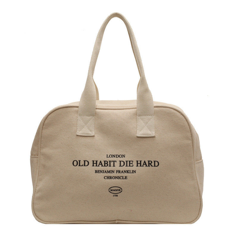 Customized Large Capacity Open Closure Cotton Canvas Shopping Tote Bag for Women