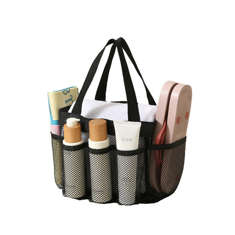 Summer Essential Mesh Beach Tote Bag with Multiple Pockets and Customized Color