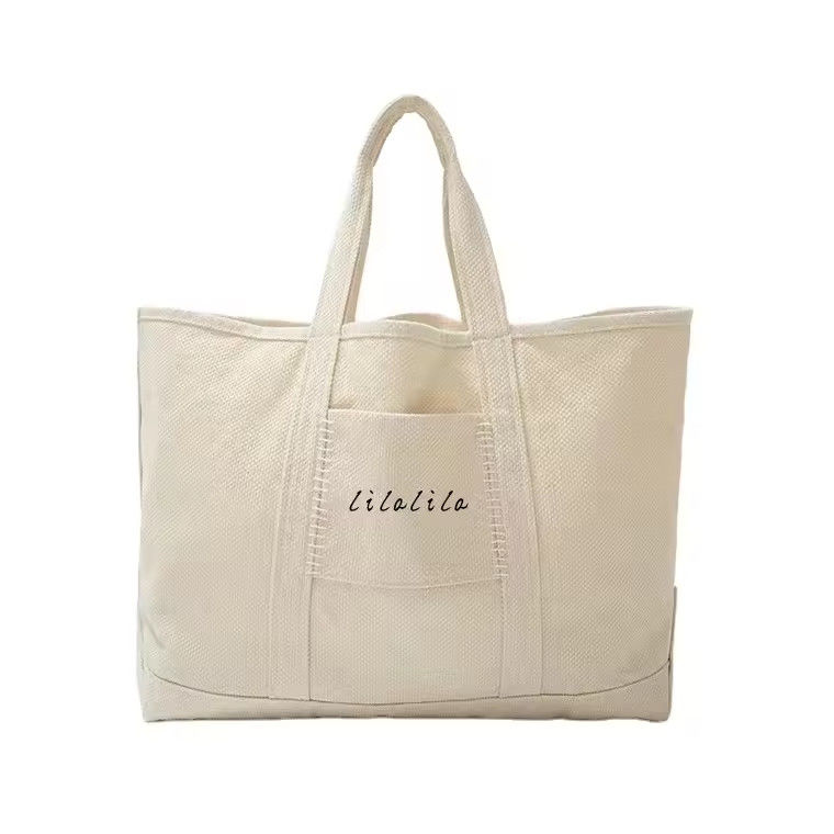 Unisex Fashion Large Capacity Canvas Tote Bag for Shopping and Beach