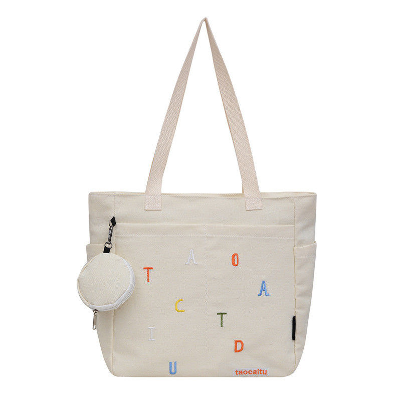 2023 Canvas Tote Shoulder Bag for Gentle Woman in Medium 30-50cm Customized Color