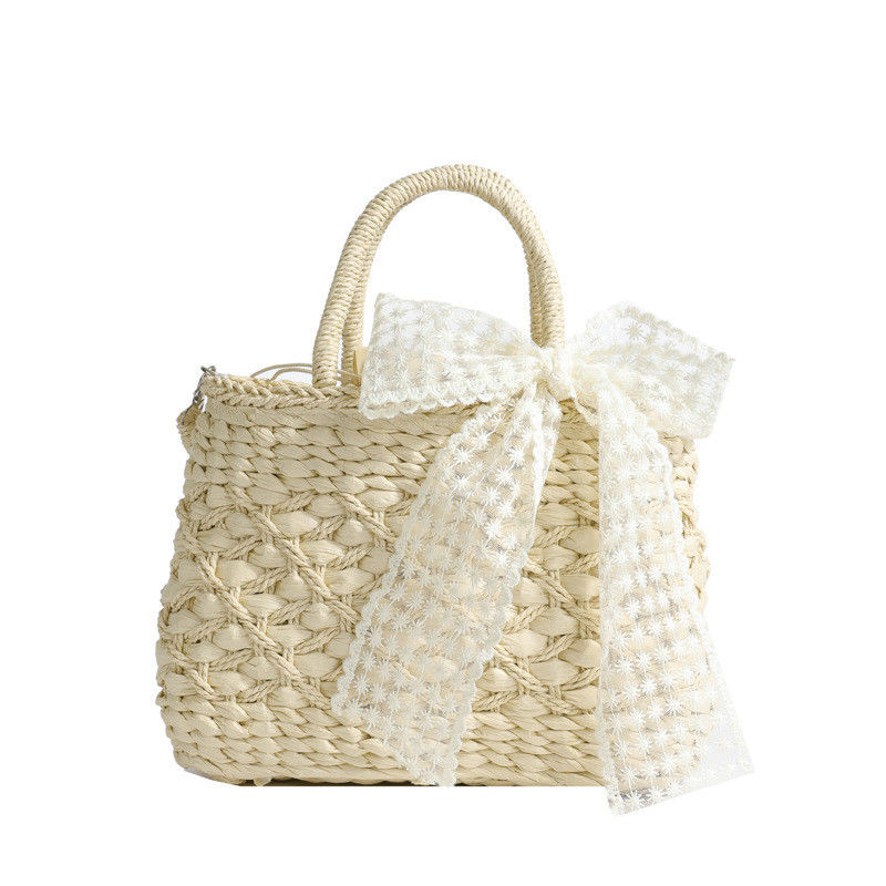 2024 Shoulder Bags Tote Bag Mexico French Basket Straw Weave Beach Bags Women Striped