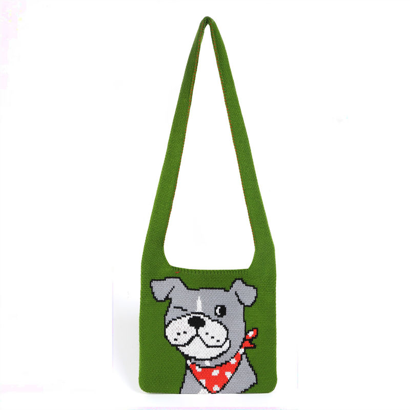 Handmade Knitted Bag Bright Color Back Woven Neoprene Pu Weave Bag for Medium Size