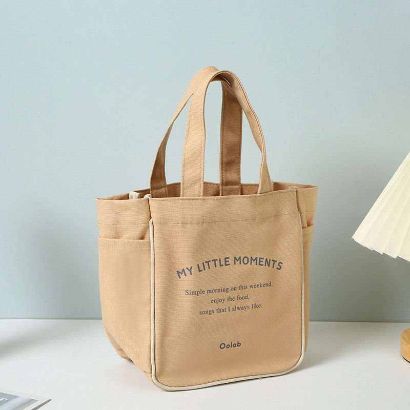 Customized Color Plain Cotton Canvas Reusable Women Shopping Tote Bag for Medium Size