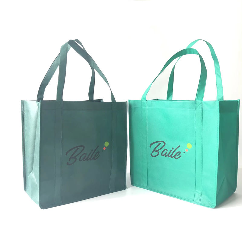 Printed Logo Eco Custom Reusable Non Woven Fabric Carry Tote Bag for Grocery Shopping