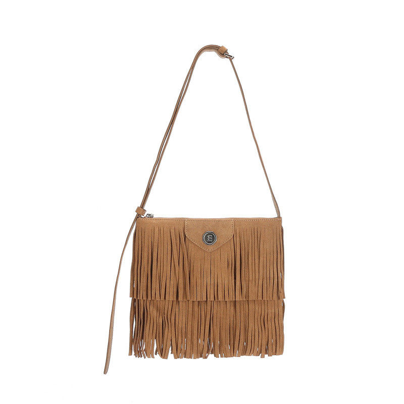 Polyester Medium Eco Friendly Bridesmaid Gifts Custom Nature Fringe Tassel Tote Bag for Women
