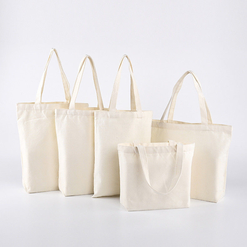 Medium Size Custom Printed Logo Design Cotton Bag in Black White Pink Natural Color