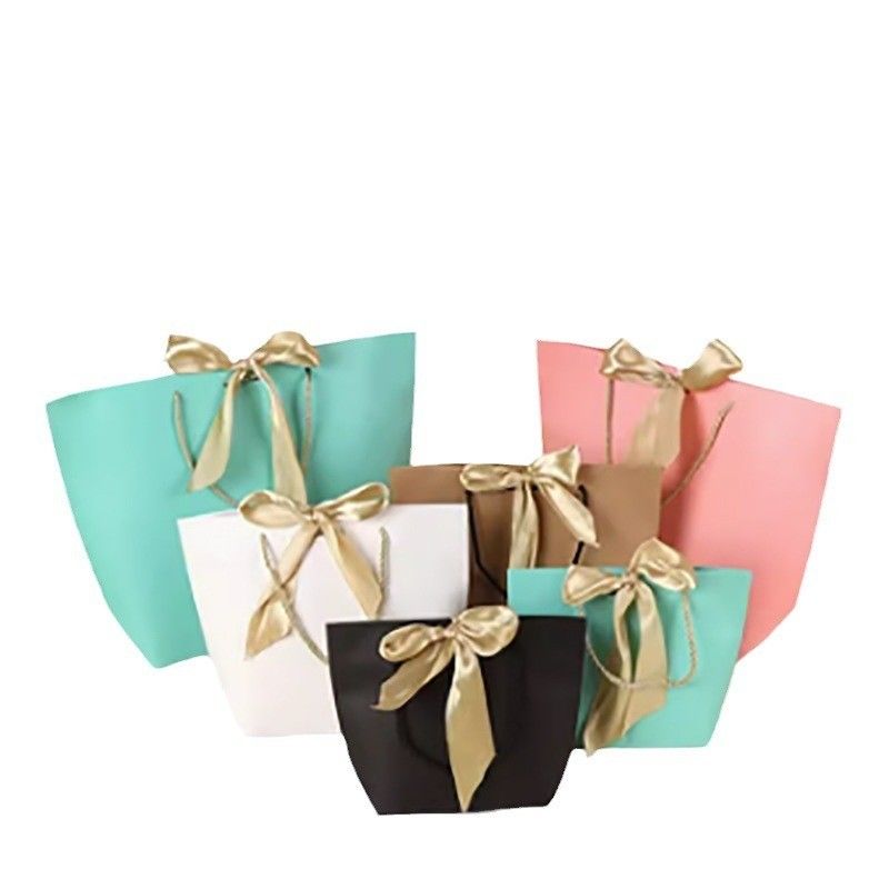 Gift Paper Bag Packaging With Handle For Custom Clothing Shopping Bags Packing Items