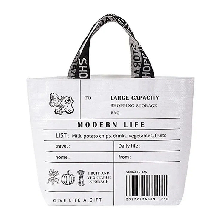 Handled Style Personalized Tote Shopping Bag with Customized Color and Multi Color Logo