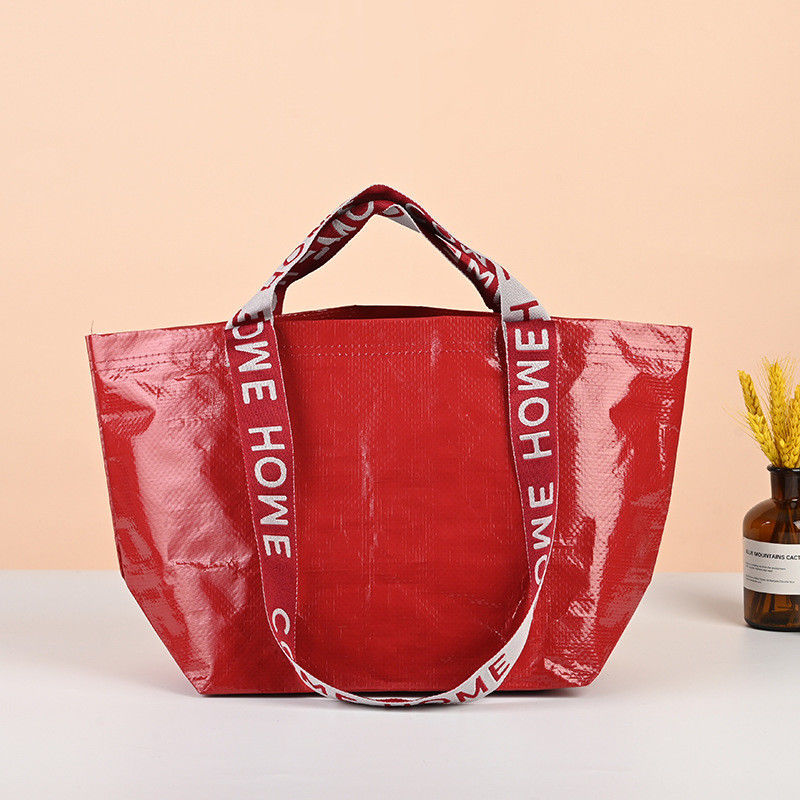 Customized Color Heavy Duty Laminated Polypropylene Print Woven Tote Bag with Handle