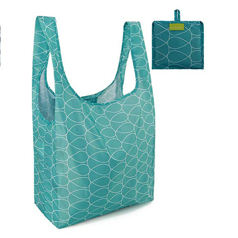 Medium Size Ripstop Reusable Foldable Folding Tote Shopping Bag Customizable Design