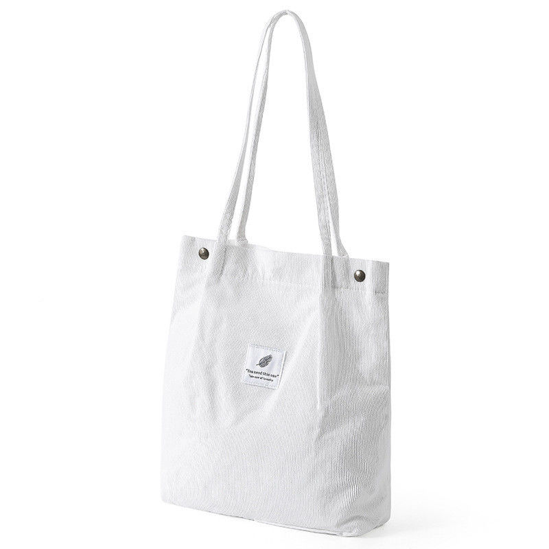 Canvas Shopping Bag For Daily Life Travel Shopping Grocery With Custom Printed Logo