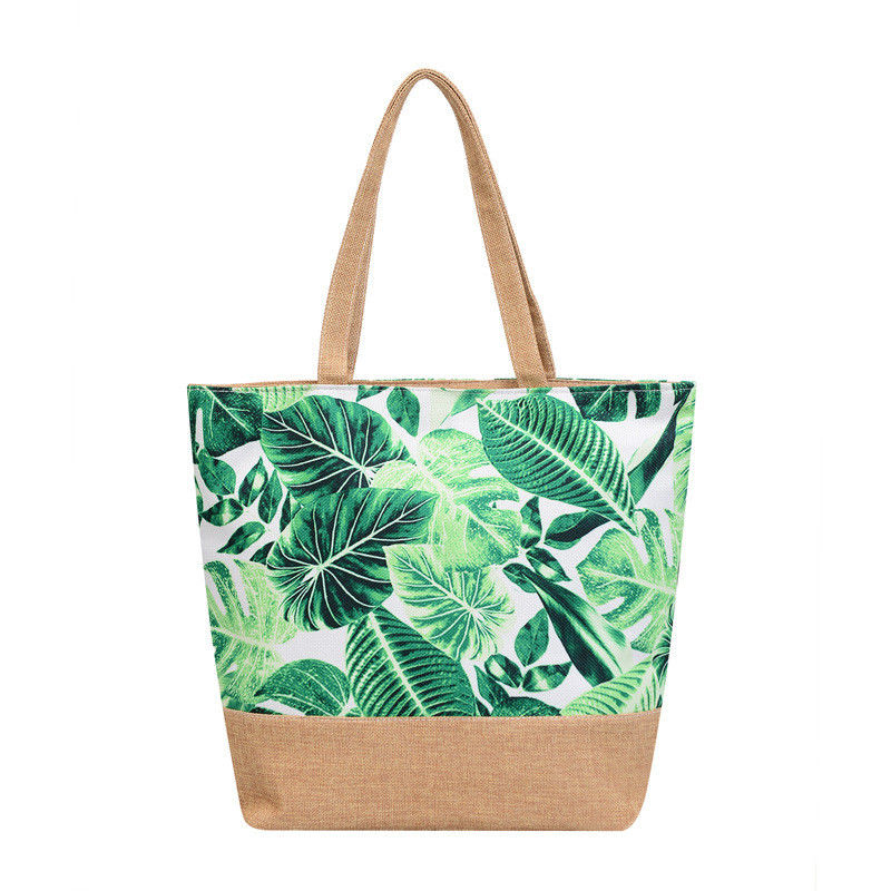 Soft-loop Style 2024 Fashion Printed Logo Personalized Beach Shopping Bag for Women