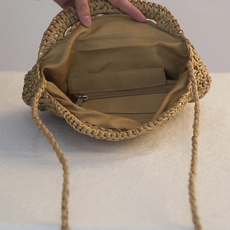 Recycled Straw Beach Bag Paper Cord Crossbody Shoulder Bags Logo Customized Logo