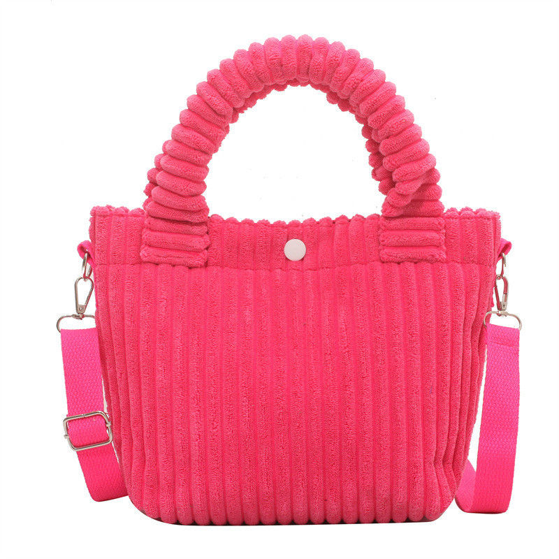Corduroy Handbag Custom Logo Print Crossbody Women Shopping Bag Mini Tote Bag Style