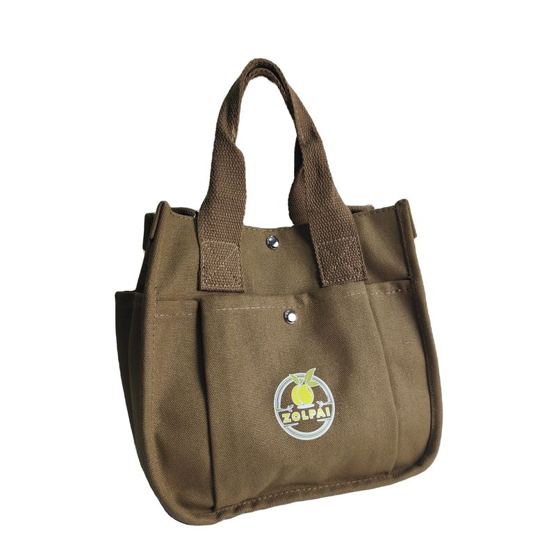 Custom Logo Print Crossbody Canvas Bag Mini Tote Shopping Bag Handbag with Large Capacity