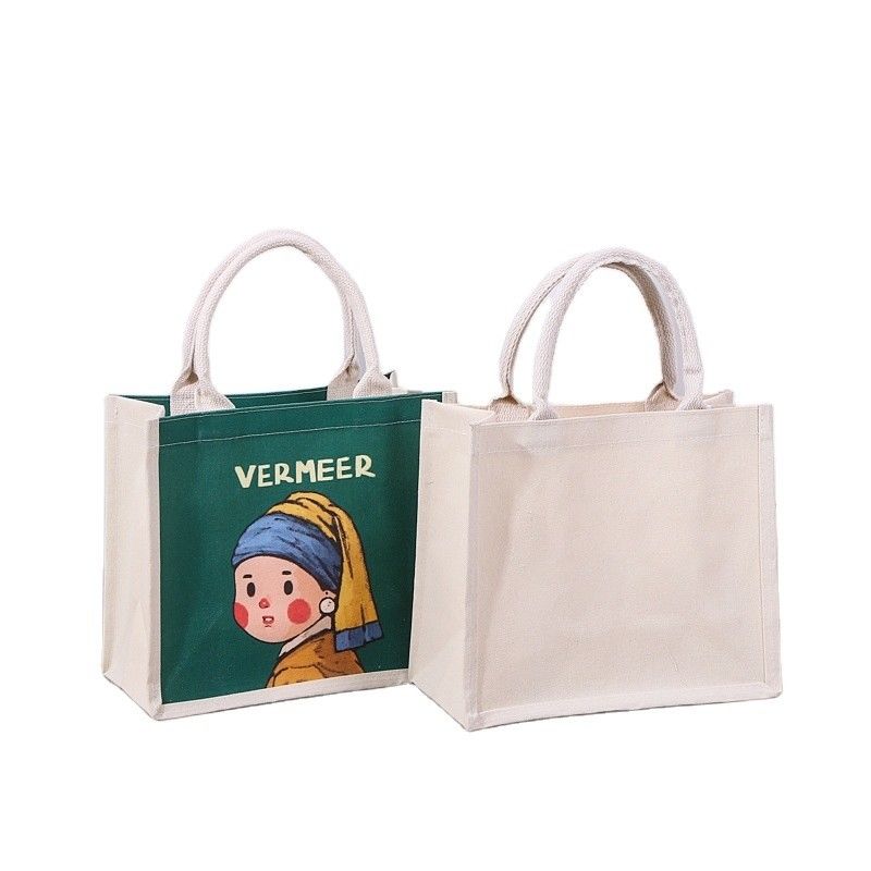 Extra Large Custom Logo Printed Waterproof Laminated Canvas Tote Bag for Hard Handbag