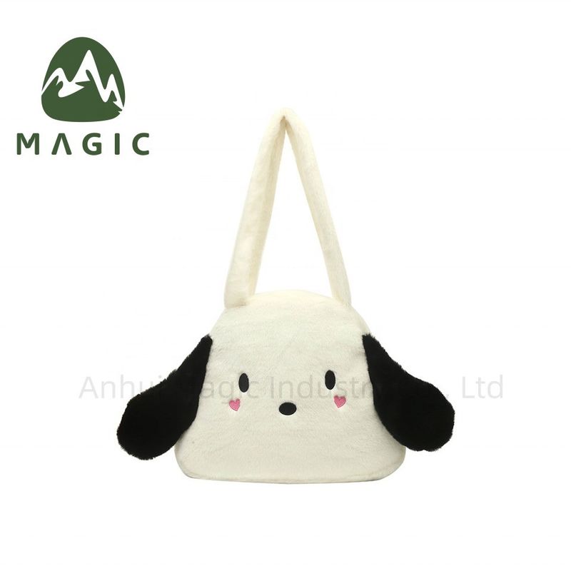 Plush Tote Shopping Bag Custom Logo Print Women Handbag for Holiday Gift Promotion
