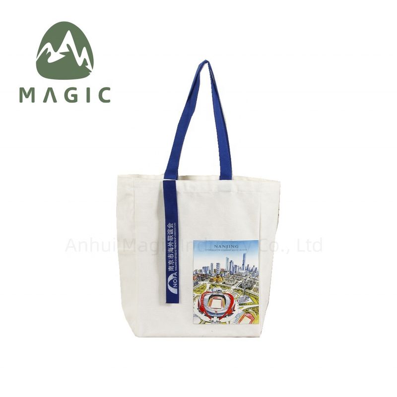 Handled Style Custom Print Cotton Canvas Tote Bag for Eco-friendly Holiday Gift